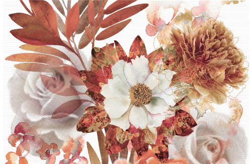  Aure Decor Savage Flowers marron 01 30x45 панно из 2шт от ABSOLUT Keramika
