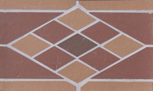  Подступенник мозаичный из клинкера (на сетке) Rhomb/Ромб 15x25 от ЭКОКЛИНКЕР