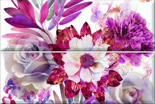  Aure Decor Savage Flowers berenjena 01 30x45 панно из 2шт от ABSOLUT Keramika