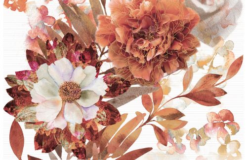  Aure Decor Savage Flowers marron 02 30x45 панно из 2шт от ABSOLUT Keramika