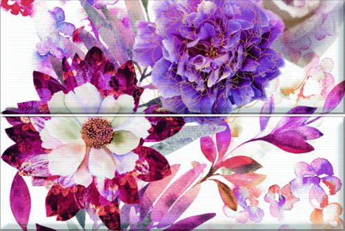  Aure Decor Savage Flowers berenjena 02 30x45 панно из 2шт от ABSOLUT Keramika