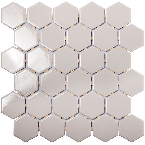 156 Geometry Hexagon Small Grey Glossy 27.1x28.2 мозаика от STAR MOSAIC