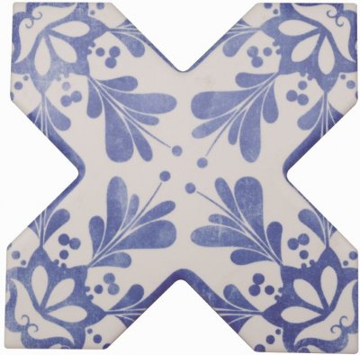  Керамическая плитка BECOLORS CROSS 13,25X13,25 DEC. STENCIL ELECTRIC BLUE от Cevica