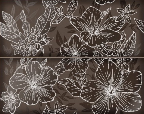  Elissa marrone fiore 40.2x50.5 панно из 2 шт от КЕРЛАЙФ