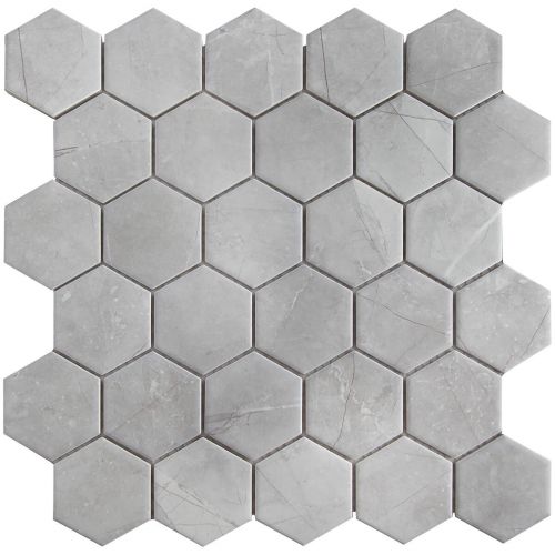 156 Geometry Hexagon Small Marble Grey Matt 27.1x28.2 мозаика от STAR MOSAIC