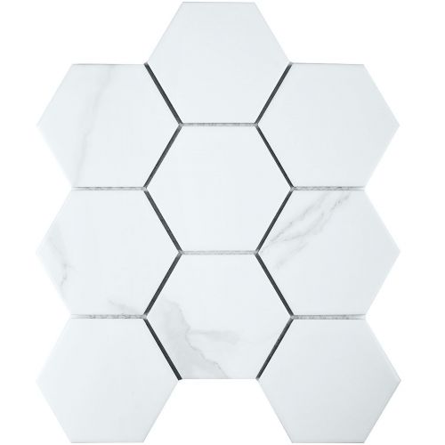 156 Geometry Hexagon Big Deep Carrara Matt 29.5x26.5 мозаика от STAR MOSAIC