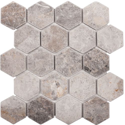  Hex Hexagon VLg Tumbled 64x74 мозаика от STAR MOSAIC