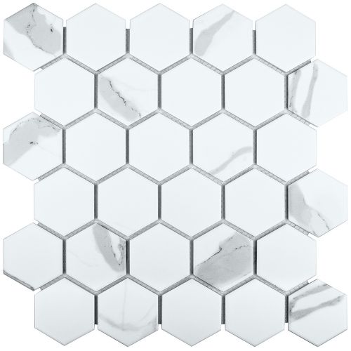 156 Geometry Hexagon Small Carrara Matt 27.1x28.2 мозаика от STAR MOSAIC