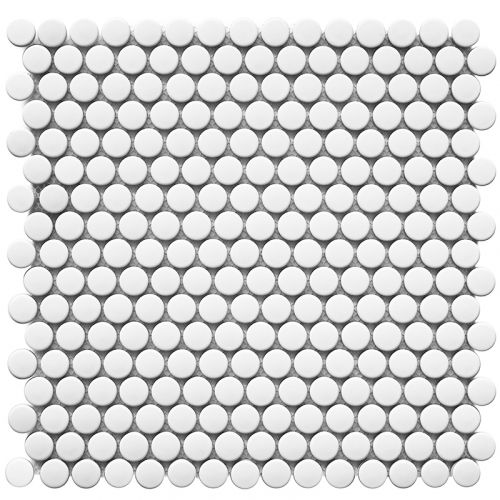 156 Shapes Penny Round White Matt 31.5x30.9 мозаика от STAR MOSAIC