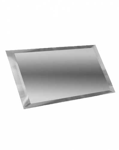Плитка Прямоугольная зеркальная серебряная плитка с фацетом 10мм ПЗС1-01 - 240х120 мм/10шт от ДСТ