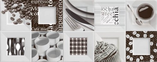  Black & White Decor Buffet (3 вида без выбора)  20х50 стена от IBERO-KERABEN
