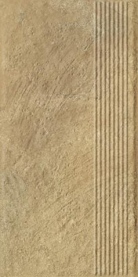  Ступень прямая Ceramika Paradyz Эримайт песочная структурная B1a 30x60 (1,44) от CERAMICA PARADYZ