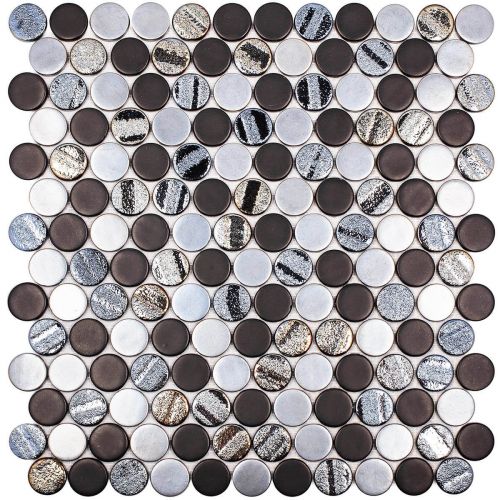  Circle Aqua Black Mix 29.5x31 стеклянная мозаика от VIDREPUR