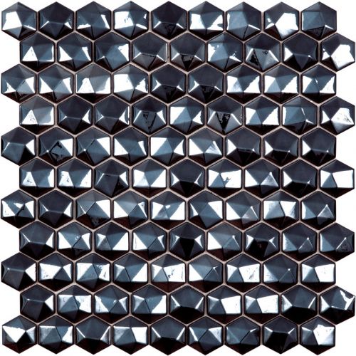  Hexagon Diamond 358D Black 31.7x.30.7 стеклянная мозаика от VIDREPUR