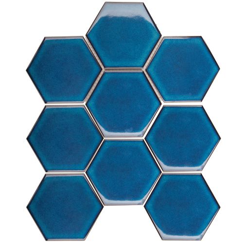 156 Geometry Hexagon Big Deep Blue Glossy 29.5x26.5 мозаика от STAR MOSAIC