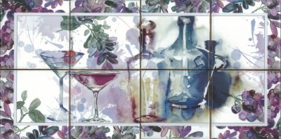 Composicion Acuarela Vino 20x40 от 