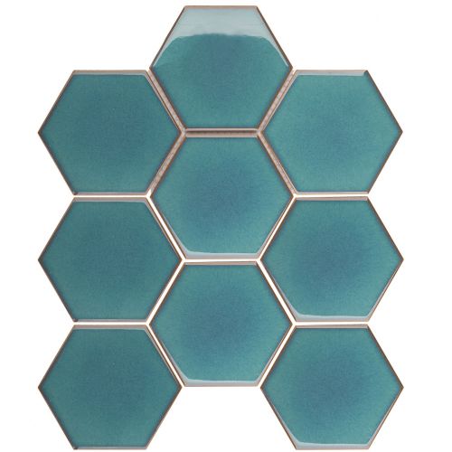 156 Geometry Hexagon Big Deep Green Glossy 29.5x26.5 мозаика от STAR MOSAIC