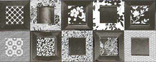  Black & White Decor  Bella Silver  20х50 декор от IBERO-KERABEN