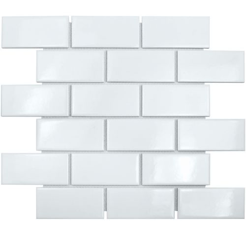 156 Brick & Metro Brick White Glossy 45x95 мозаика от STAR MOSAIC