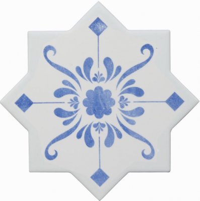  Керамическая плитка BECOLORS STAR 13,25X13,25 DEC. STENCIL ELECTRIC BLUE от Cevica