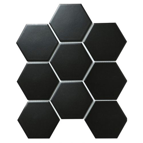 156 Geometry Hexagon Big Black Matt 29.5x26.5 мозаика от STAR MOSAIC