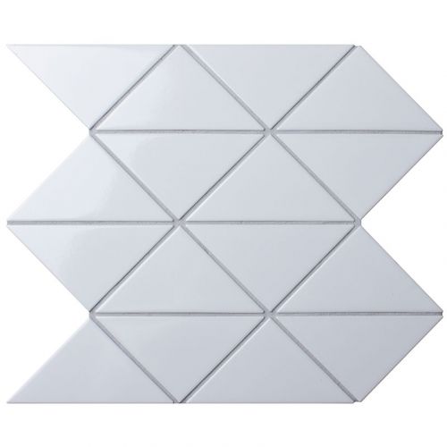 156 Geometry Triangolo White Zip Glossy 26.25x26.25 мозаика от STAR MOSAIC