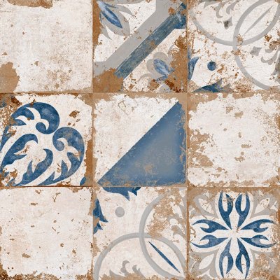  КЕРАМОГРАНИТ MEMORY 7 AZUL МУЛЬТИКОЛОР BRILLO 58x58 от EL MOLINO