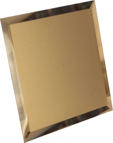 Плитка Квадратная зеркальная бронзовая плитка с фацетом 10мм КЗБ1-03 - 250х250 мм/10шт от ДСТ